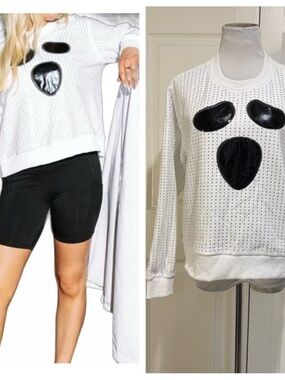 QUEEN OF SPARKLES ghost sweatshirt in white